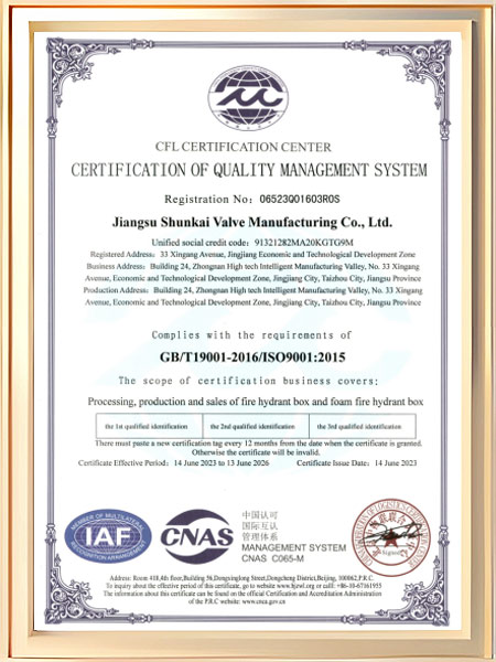 质量管理体系认证证书（英文版）